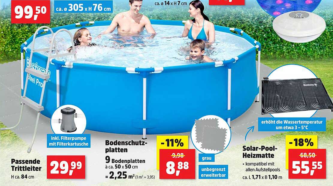 Bestway Steel Pro Aufstellpool 305 x 76 cm inkl. Filterpumpe