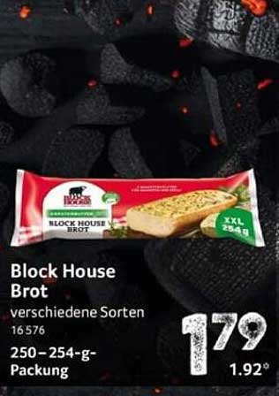 Block House Brot - verschiedene Sorten