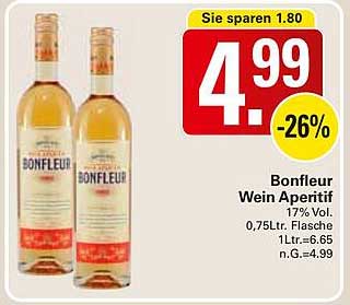 Bonfleur Wein Aperitif 0,75L Flasche – 17% Vol.