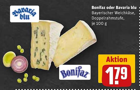 Bonifaz oder Bavaria blu - Bayerischer Weichkäse, Doppelrahmstufe, je 100 g