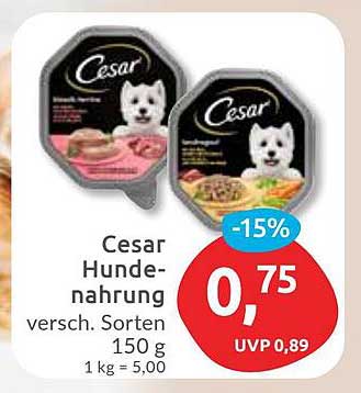 Cesar Hundenahrung verschiedene Sorten 150 g