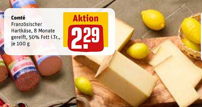 Comté Französischer Hartkäse, 8 Monate gereift, 50% Fett i.Tr., je 100 g