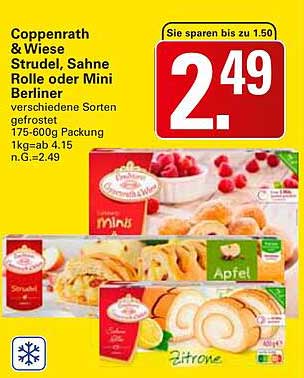Coppenrath & Wiese Strudel, Sahne Rolle oder Mini Berliner