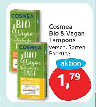 Cosmea Bio & Vegan Tampons versch. Sorten Packung