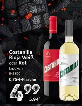 Costanilla Rioja Weiß oder Rot trocken 0,75 l-Flasche