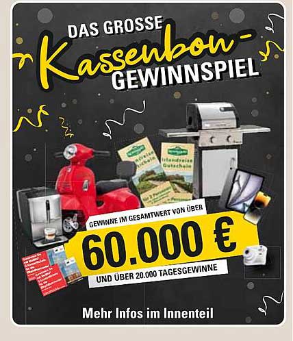 Das große Kassenbon-Gewinnspiel – Gewinne über 60.000 €!