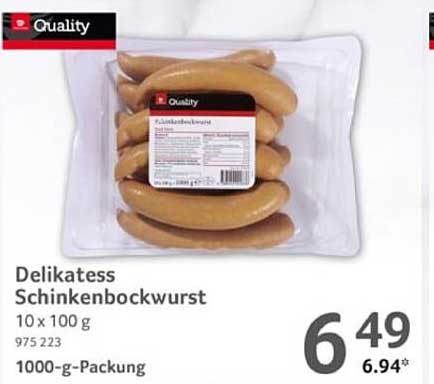 Delikatess Schinkenbockwurst 1000-g-Packung