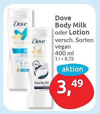 Dove Body Milk oder Lotion - verschiedene Sorten, vegan, 400 ml