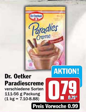 Dr. Oetker Paradiescreme verschiedene Sorten 111-56 g Packung