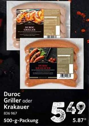 Duroc Griller oder Krakauer 500-g-Packung