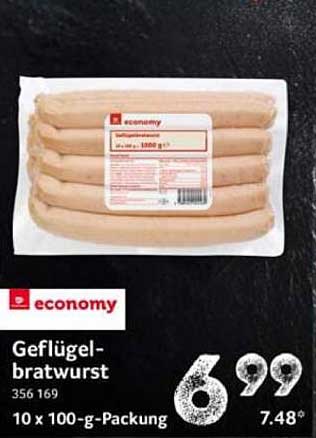 Economy Geflügelbratwurst 10 x 100-g-Packung