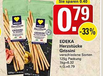 EDEKA Herzstücke Grissini verschiedene Sorten 125g