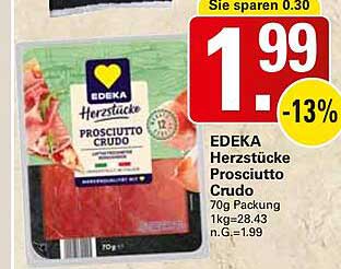 EDEKA Herzstücke Prosciutto Crudo 70g