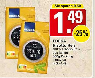 EDEKA Risotto Reis 100% Arborio Reis aus Italien