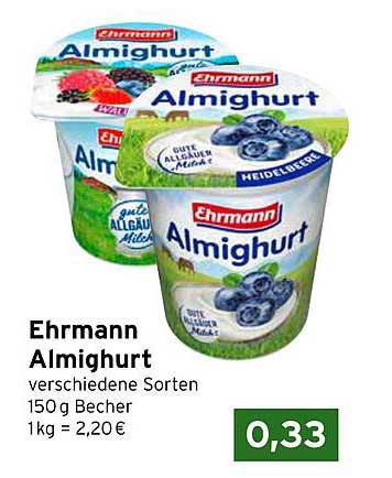 Ehrmann Almighurt - verschiedene Sorten 150 g Becher