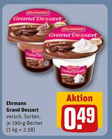 Ehrmann Grand Dessert 190-g-Becher, verschiedene Sorten