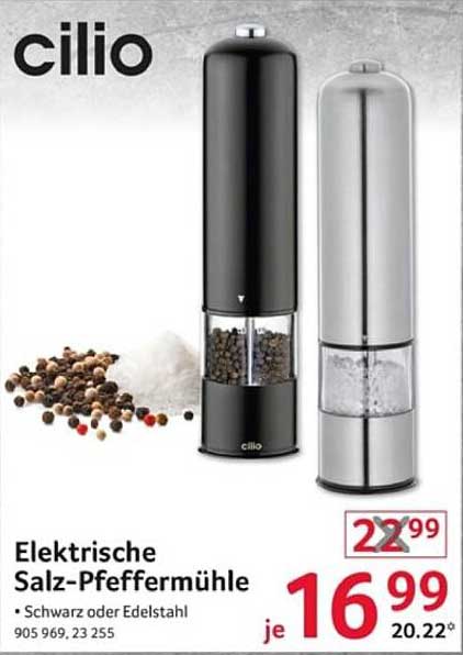 Elektrische Salz-Pfeffermühle von Cilio