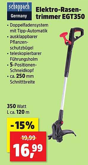 Elektro-Rasentrimmer EGT350 von Scheppach