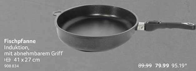 Fischpfanne Induktion mit abnehmbarem Griff – 41 x 27 cm