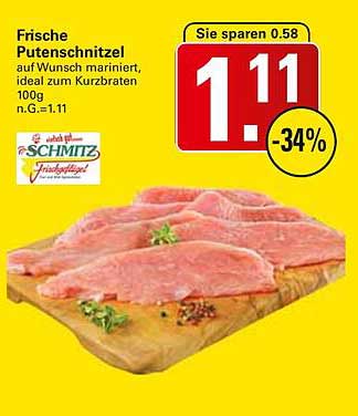 Frische Putenschnitzel auf Wunsch mariniert, ideal zum Kurzbraten
