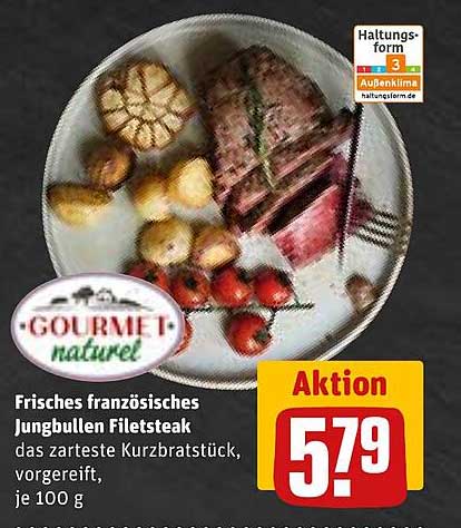Frisches französisches Jungbullen Filetsteak, das zarteste Kurzbratstück, vorge reift, je 100 g