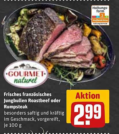 Frisches französisches Jungbullen Roastbeef oder Rumpsteak