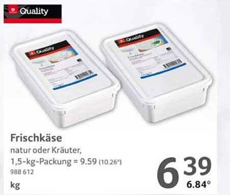 Frischkäse natur oder Kräuter, 1,5-kg-Packung