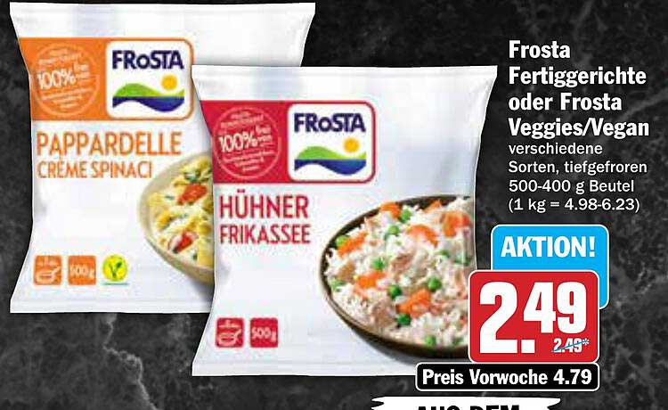 Frosta Fertiggerichte oder Frosta Veggies/Vegan - verschiedene Sorten, tiefgefroren