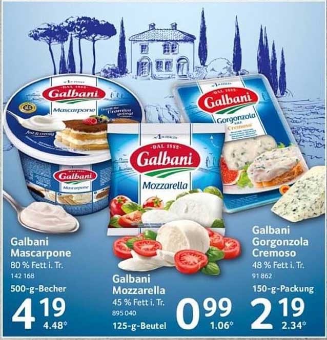 Galbani Mascarpone, Mozzarella und Gorgonzola Cremoso im Angebot