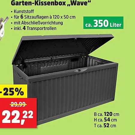 Garten-Kissenbox „Wave“