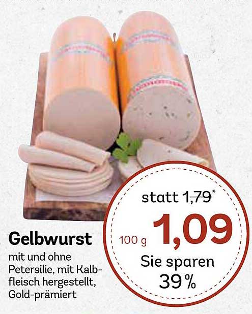 Gelbwurst mit und ohne Petersilie, mit Kalbfleisch, Gold-prämiert