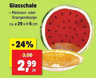 Glasschale - Melonen- oder Orangendesign