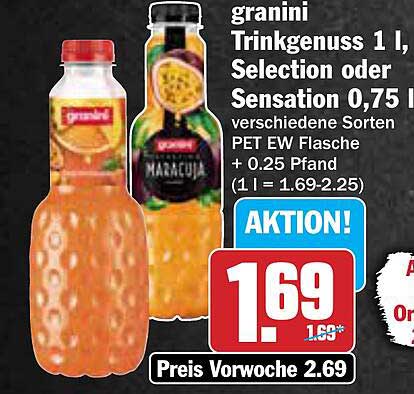 granini Trinkgenuss 1 l, Selection oder Sensation 0,75 l