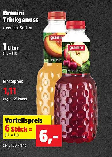 Granini Trinkgenuss - verschiedene Sorten, 1 Liter