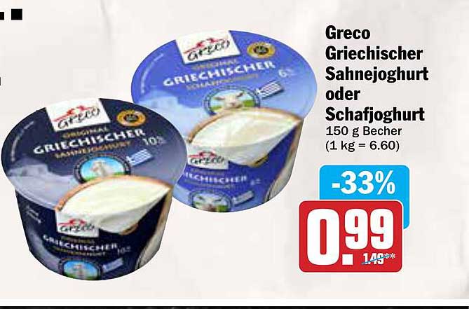 Greco Griechischer Sahnejoghurt oder Schafjoghurt 150 g Becher