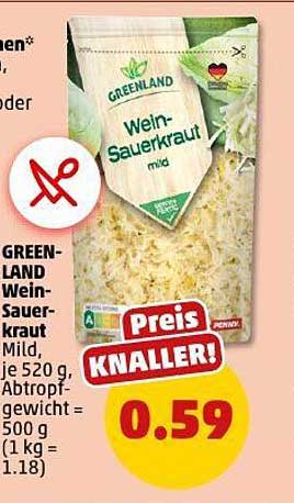 GREENLAND Wein-Sauerkraut Mild, 520 g