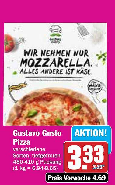 Gustavo Gusto Pizza, verschiedene Sorten, tiefgefroren
