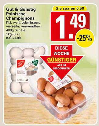 Gut & Günstig Polnische Champignons 400g