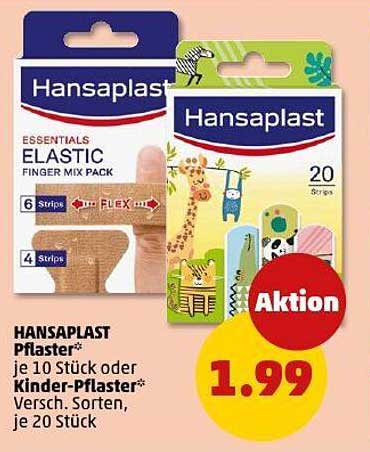 HANSAPLAST Pflaster* je 10 Stück oder Kinder-Pflaster* Versch. Sorten, je 20 Stück