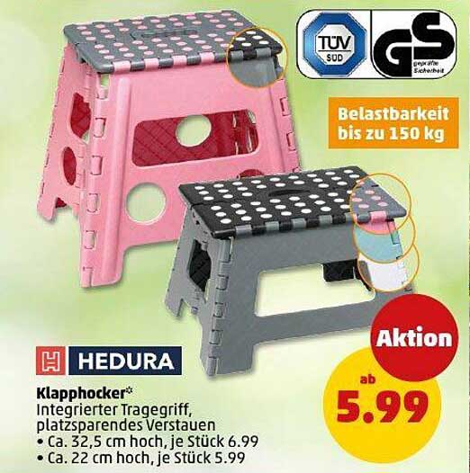 HEDURA Klapphocker – Platzsparend und Multifunktional