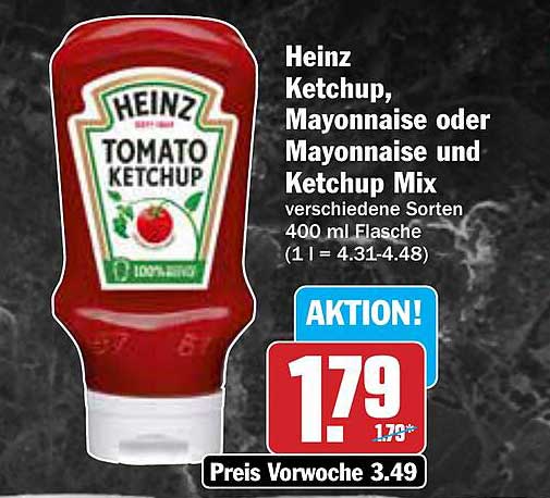 Heinz Ketchup, Mayonnaise oder Mayonnaise und Ketchup Mix 400 ml Flasche