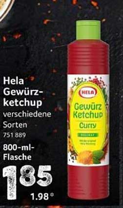 Hela Gewürzketchup – verschiedene Sorten 800-ml-Flasche