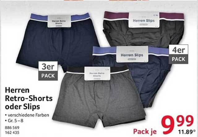 Herren Retro-Shorts oder Slips - 3er und 4er Pack
