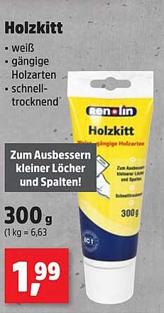 Holzkitt - Optimal zum Ausbessern kleiner Löcher und Spalten