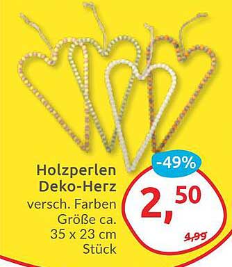 Holzperlen Deko-Herz