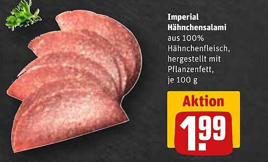 Imperial Hähnchensalami aus 100% Hähnchenfleisch, hergestellt mit Pflanzenfett, je 100 g