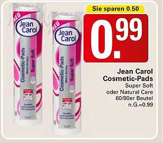 Jean Carol Cosmetic-Pads Super Soft oder Natural Care 60/90er Beutel n.G.=0.99