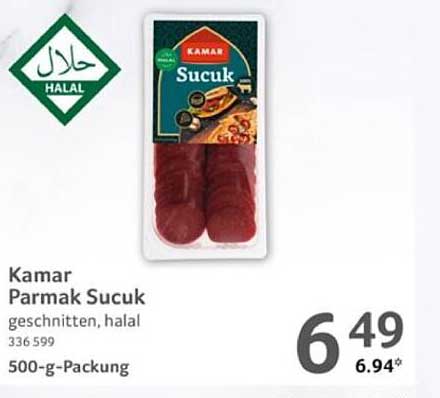 Kamar Parmak Sucuk 500-g-Packung, geschnitten, halal