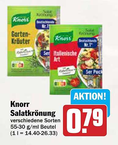Knorr Salatkronung verschiedene Sorten 55-30 g/ml Beutel