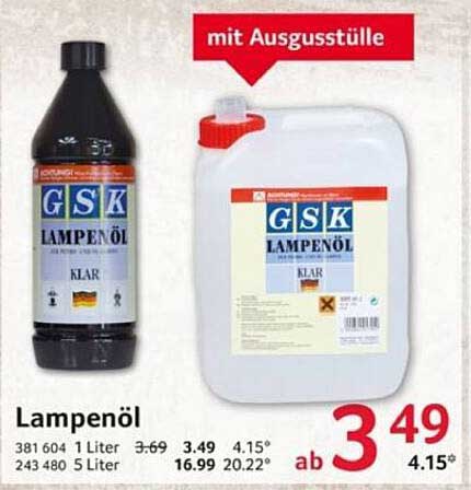 Lampenöl GSK - Klar (1 Liter und 5 Liter)